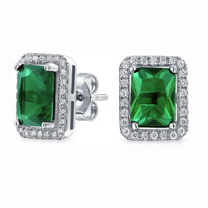 Pendientes de membrillo verde <span class=keywords><strong>esmeralda</strong></span> y plata, joyería de <span class=keywords><strong>disfraz</strong></span> de <span class=keywords><strong>Esmeralda</strong></span> para mujer, joyería de <span class=keywords><strong>Esmeralda</strong></span> verde para mujer - Product Image 2
