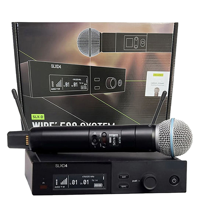 SLXD4 SLXD24 BETA58A BETA87A SM 58 Wireless UHF Microphone System Infrared Frequency Match Karaoke Church Performen