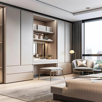 Offre Spéciale : Combinaison Armoire, Coiffeuse et Bureau en Panneaux de Particules – Meuble de Rangement pour Chambre à Coucher – Fabrication OEM