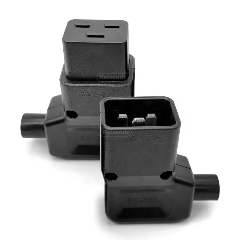 Winkel Dergee 90 Stecker 3pin 16 A250V Stecker adapter IEC320-C19 C20 Buchse männlich industrieller elektrischer Stecker für PDU/UPS