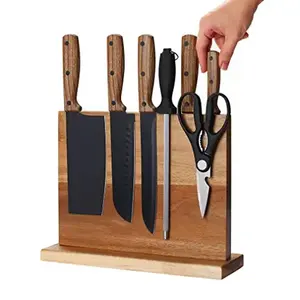 Hot Selling Popular Multifunctional Universal Kitchen Utensil Knife Block Wooden Knife Holder
