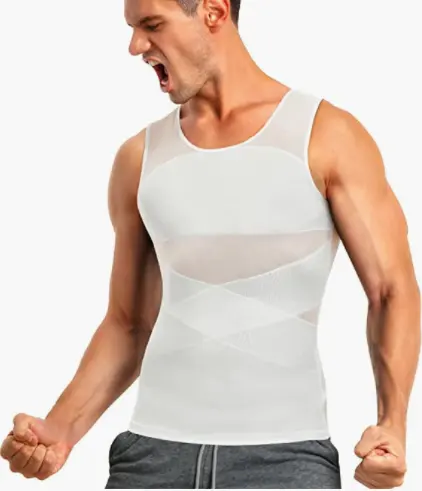 Mens Compression Slim Shirts for Body Shaper Slimming Vest Tight Tummy Underwear Tank Top Shapewear