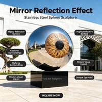 Escultura de Ojo en Acero Inoxidable Personalizada, Estatua de Arte Abstracto, Fabricante Mayorista para Decoración de Jardín, Exteriores y Hogar, Tamaño Grande