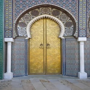 Pintu Masjid Mekkah Arab Saudi dari Baja Anti Karat, Gaya Postmodern, Dekorasi Islami Arab, Seni Floral, Permukaan Logam Finishing, Pintu Masuk Kuil - Product Image 5