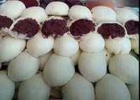 Buns à la pâte de haricots rouges, petits pains traditionnels pour le petit-déjeuner, semi-finis, surgelés, vente en gros, Dim Sum de style cantonais, haricots rouges sucrés