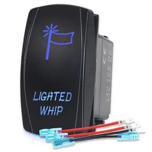Edge S1-WP-interruptor basculante de luz LED, patrón láser de encendido/apagado, 20A/12V, 10A/24V, 5 pines, azul, con juego de cables de puente
