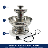 Fontaine à champagne et boissons électrique à 3 niveaux en acier inoxydable, tour à 3 couches pour les fêtes