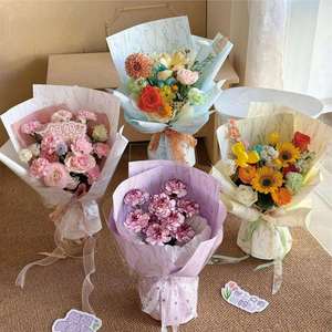 New Release 35*50cm/pcs Thick Tulip Flower <b>Pattern</b> Printing Waterproof Plastic Floral Wrapping <b>Paper</b> for Flower Material - Product Image 5