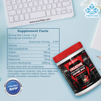 Creatina Monohidrato Bioactiva Micronizada Sabor Fresa de Alta Pureza para Entusiastas del Gimnasio, Suministro al por Mayor de Marca Privada, 37 Porciones