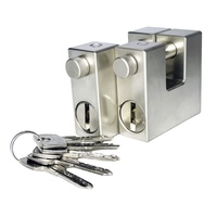 Emballage de boîte cadeau de haute qualité avec quatre clés d'ordinateur, serrures de porte d'entrepôt robustes, cadenas de sécurité rectangulaires en fer