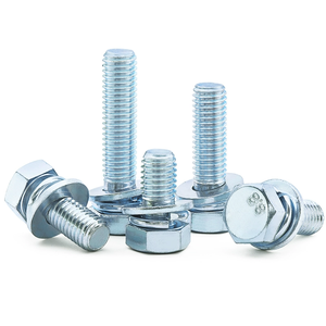 Vis à tête hexagonale en acier au carbone zingué avec rondelle à ressort et rondelle plate, ensemble de vis combinées, vente en gros - Product Image 4