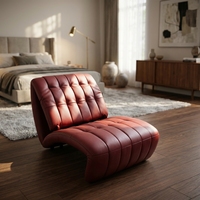 Fauteuil de détente moderne en cuir PU durable, chaise longue pliante de luxe léger pour balcon, hôtel, école, maison, bureau, chambre