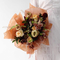 Kertas Pembungkus Bunga Anti Air Matte Bermotif Hati Cinta Abadi LOVE, Kertas Hansu untuk Kemasan Buket Florist