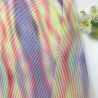 Tissu en mousseline de polyester 100 % respirant, plissé et imprimé, à plis permanents, pour robes de mariée et vêtements sur mesure