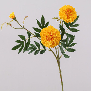 Flores Artificiales de Caléndula de 3 Cabezas, Pequeñas Flores Artificiales Frescas para Decoración del Hogar, Sala de Estar, Dormitorio, Mesa, Boda, Fiesta, Decoración Rústica - Product Image 2