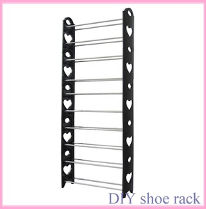 10 20 30 40 paia 50 scarpiera piccola a 10 strati fai da te pieghevole a buon mercato plastica e ferro tubo impilabile portaoggetti organizzatore scarpiera - Product Image 4