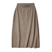 Jupe trapèze en cachemire 100% tricoté pour femme, motif côtelé, taille unique, personnalisable, 12gg