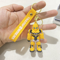 Porte-clés en caoutchouc PVC en gros, en forme de dessin animé, pour enfants, Optimus Prime, Bumblebee, ornement de voiture, porte-clés pour voiture