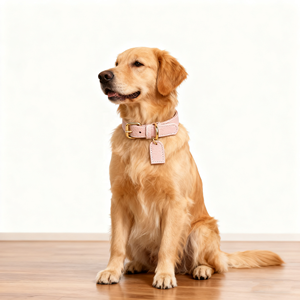 Collar de cuero de lujo para perro, etiqueta personalizada, accesorios de Metal para mascotas, arnés de correa, venta al por mayor, Collar de cuero Vegano para perro cachorro Med grande - Product Image 4