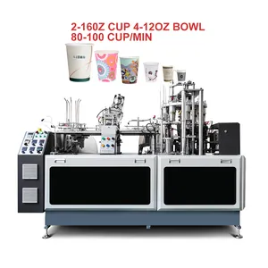 The newly designed disposable paper cup machine uses well known components cup machine high speed paper cup making machine