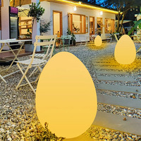 Boule lumineuse LED RGB alimentée par énergie solaire et courant alternatif, IP65, télécommande, variateur d'intensité, lampe de jardin, avec corps en plastique durable