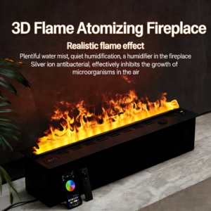 Chimenea de Vapor de Agua 3D con Cambio de Color RGB, Llama Artificial Lineal con Luz Multicolor para Decoración Moderna del Hogar - Product Image 6