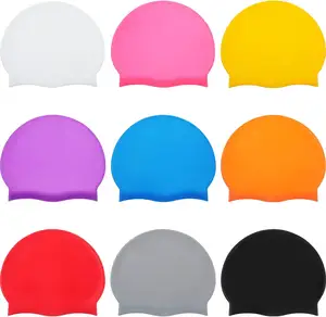 Factory price customized Logo Silicone Swim Caps waterproof for Kids men women