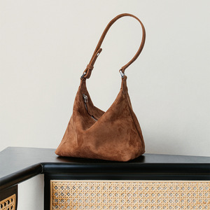 Nouveau Sac Fourre-tout de Luxe 2025 pour Femme en Cuir Véritable, Sac à Main Élégant en Velours de Mouton Haut de Gamme avec Grande Fermeture Éclair en Coton - Product Image 1