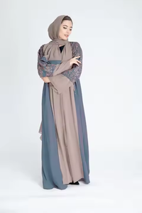 Haya Modest Mujeres Maxi Abaya Venta al por mayor en el Reino Unido Dubai Borka Vestido de manga larga Antiestático Estilo Emirates - Product Image 6