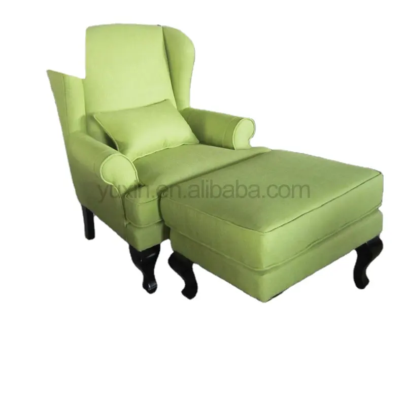 Klassieke Home Stof Fauteuil Met Kruk