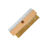 Brosse de nettoyage pour four à pizza d'extérieur YINHAO, poils en laiton avec grattoir en acier, manche en bois de 37 pouces, brosse pour four à pizza avec grattoir