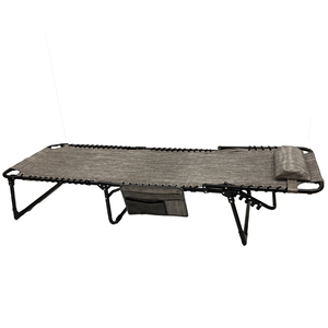 Chaise longue pliante réglable pour le camping en plein air, avec oreiller et poche latérale - Product Image 3