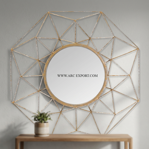 Miroir mural AWE minimaliste moderne avec cadre argenté, léger, durable, écologique, design unique pour maisons contemporaines, vente en gros - Product Image 4