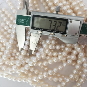 Dây ngọc trai nước ngọt 100% tự nhiên, 7mm, chất lượng AA+, hình tròn hoàn hảo, bán buôn, ngọc trai tự nhiên có một số khuyết điểm - Product Image 2