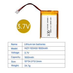103450 3.7V 충전식 1800mah 리튬 폴리머 배터리 셀 OEM 파우치 리튬 이온 배터리