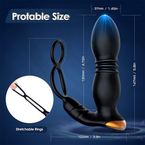 Vibratore Anale con Telecomando <span class=keywords><strong>App</strong></span>+ e 9 Modalità di Vibrazione/Spinta, Plug Anale Indossabile per Masturbazione - Product Image 2