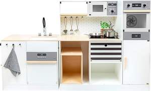 Giocattoli da cucina versatili in legno con lavatrice e Layout ruspante per fingere il gioco - Product Image 3