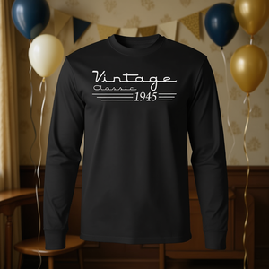 T-shirt rétro vintage 1945, 80 ans, manches longues, décorations pour 80e anniversaire, t-shirts rétro promotionnels - Product Image 2