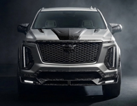 Kit carrosserie en fibre de carbone sèche style MSY pour Cadillac Escalade 2026, comprenant pare-chocs arrière, diffuseur arrière, et capuchons de rétroviseurs.