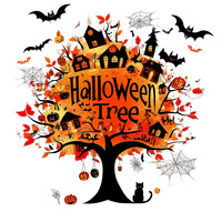 Autocollants muraux amovibles pour Halloween : Château hanté, citrouilles, lanternes, chauves-souris noires pour une fête effrayante