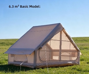 Grande tente de camping extérieure imperméable, abri gonflable d'urgence, une chambre, en PVC Oxford, tente cabine facile à gonfler - Product Image 4