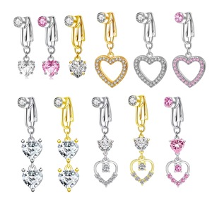 Anneaux de <span class=keywords><strong>nombril</strong></span> Non <span class=keywords><strong>Piercing</strong></span> en forme de coeur Zircon Non percé Faux <span class=keywords><strong>nombril</strong></span> <span class=keywords><strong>Clip</strong></span>-Mode Faux <span class=keywords><strong>nombril</strong></span> Anneaux pour les femmes - Product Image 1