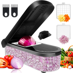 <b>Vegetable</b> <b>Chopper</b> 10-in-1 Multifunctional Food <b>Chopper</b> Professional Onion <b>Chopper</b> with 7 Blades <b>Vegetable</b> Cutter with Container - Product Image 1