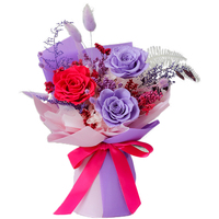 Lovebay buket bunga mawar yang diawetkan alami untuk hadiah buket buatan tangan de fleurs buket bunga asli yang diawetkan selamanya