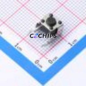 TC-6615-4.5-160G Tactile Switch Bent Lead Through Hole-4P,6x6mm Single Pole Single Throw Round Button 1.6N Right Angle Insert - Product Image 1