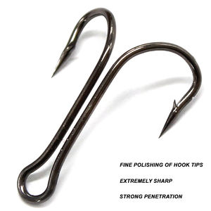 Ensemble <span class=keywords><strong>de</strong></span> crochets d'ancrage double <span class=keywords><strong>en</strong></span> acier à haute teneur <span class=keywords><strong>en</strong></span> carbone grenouille leurre souple griffe <span class=keywords><strong>de</strong></span> poulet pour la pêche au bar et à la truite dans les rivières d'eau salée - Product Image 2