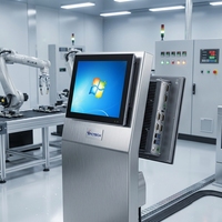 PC industriel tout-en-un tactile robuste anti-vandalisme CNC, compatible Win/Linux/UB, avec processeur 4/7/8/10/12/13e génération /i3/i5/i7
