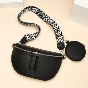 New Design PU Leather Guitar Strap Moda Mulheres Crossbody Bag com bolsa pequena