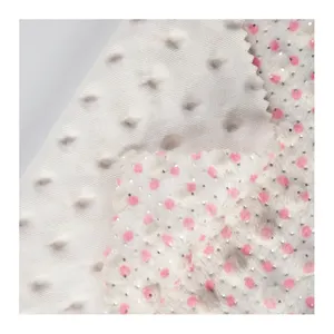 Battaniyeler için çok renkli yumuşak mikrofiber peluş % 100% Polyester Minky kumaş