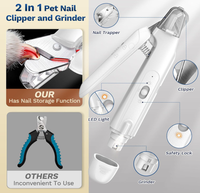 Nouveautés 2026 : Coupe-griffes et ponceuse 2-en-1 pour chiens et chats, rechargeable par USB, écologique, outil de toilettage électrique pour animaux de compagnie en acier inoxydable